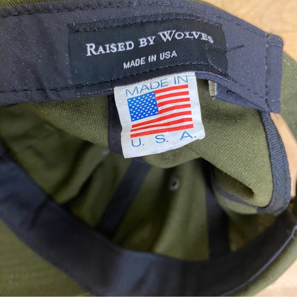 Raised By Wolves OSFA Army Green Adjustable Back Cap Hat Made In The USA - Picture 16 of 16